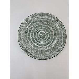 Ikea Entusiasm Salad/Side Plate Green Patterned Hatch Discontinued
